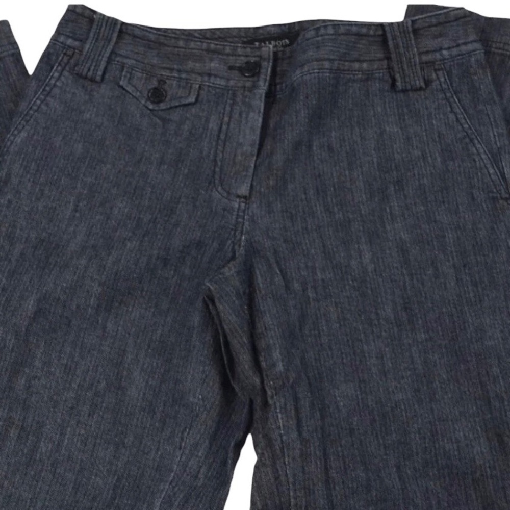 Talbots Signature Petite Trouser Jeans, Blue w/ Subtle Pinstripe, Sz 4P Like New - Picture 4 of 14